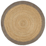 Vidaxx-Teppich handgefertigt mit grauem Rand 180 cm Jute