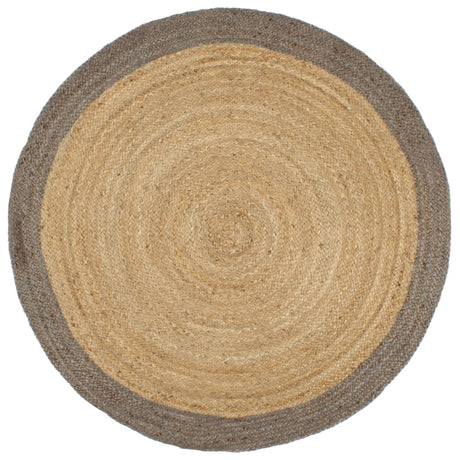 Vidaxx-Teppich handgefertigt mit grauem Rand 210 cm Jute