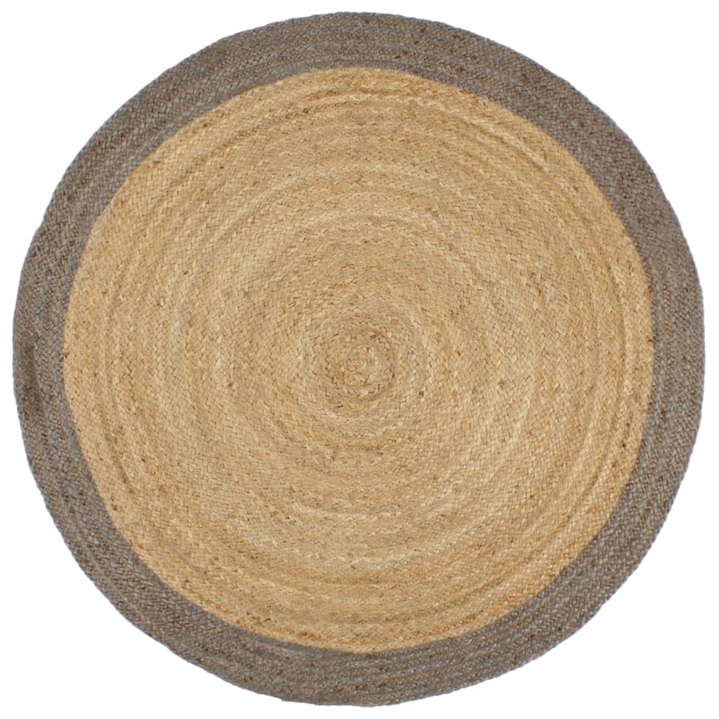 VidaXL-Teppich handgefertigt mit grauem Rand 240 cm Jute