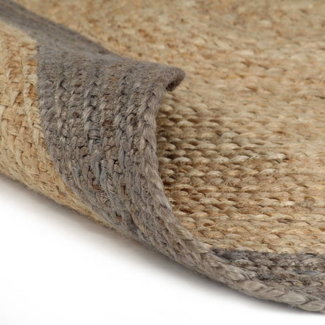 VidaXL-Teppich handgefertigt mit grauem Rand 240 cm Jute
