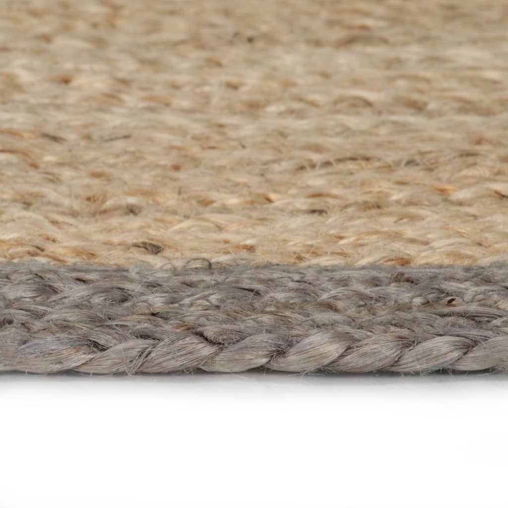 VidaXL-Teppich handgefertigt mit grauem Rand 240 cm Jute