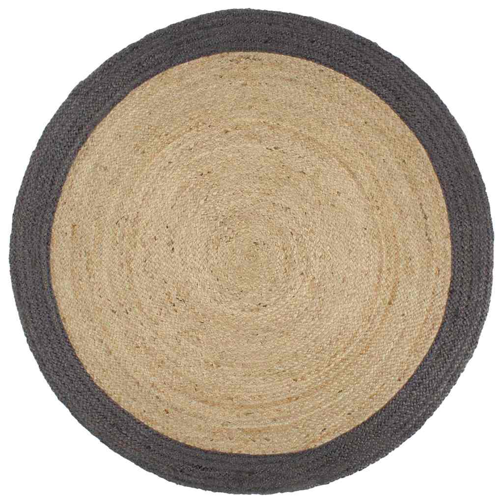 VidaXL-Teppich handgefertigt mit dunkelgrauem Rand 210 cm Jute