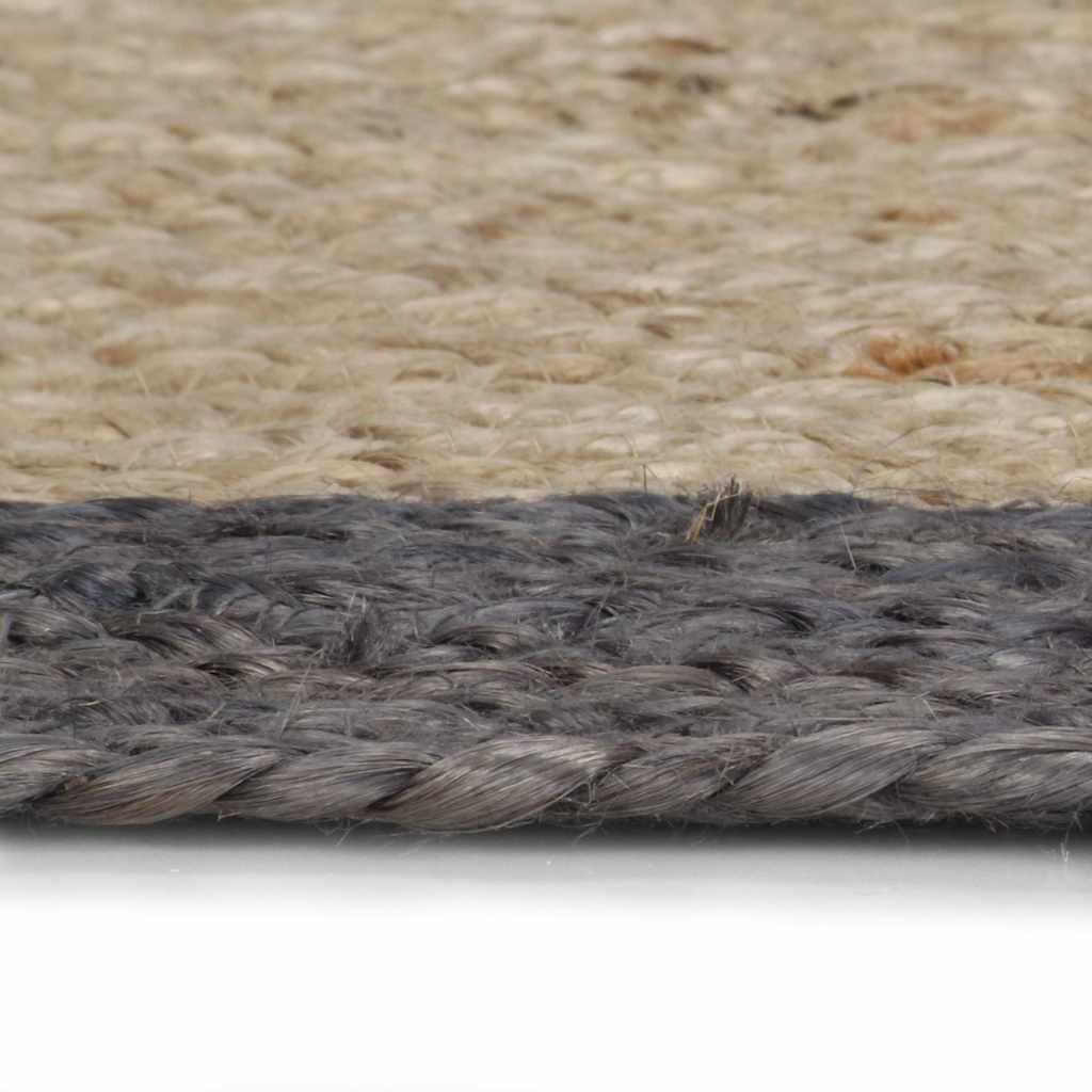 VidaXL-Teppich handgefertigt mit dunkelgrauem Rand 210 cm Jute