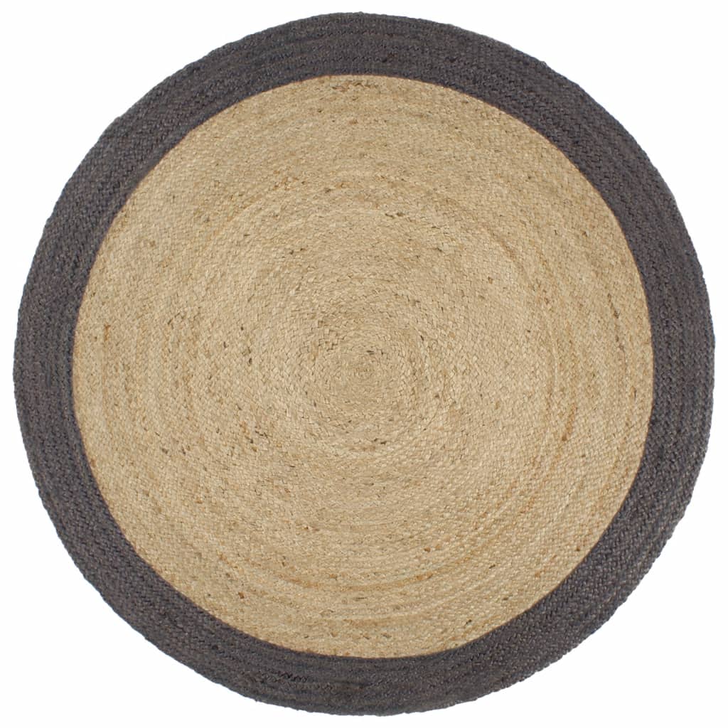 VidaXL-Teppich handgefertigt mit dunkelgrauem Rand 240 cm Jute