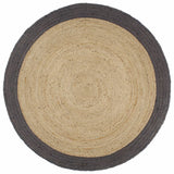 VidaXL-Teppich handgefertigt mit dunkelgrauem Rand 240 cm Jute