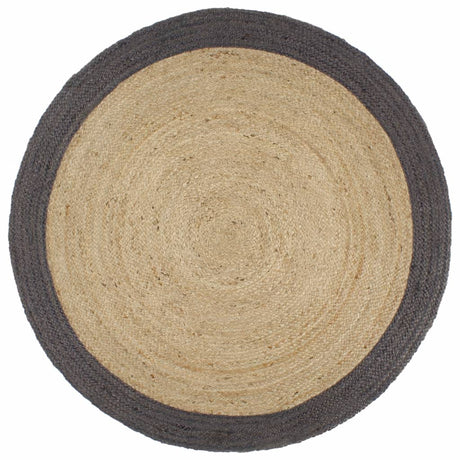 VidaXL-Teppich handgefertigt mit dunkelgrauem Rand 240 cm Jute