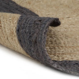 VidaXL-Teppich handgefertigt mit dunkelgrauem Rand 240 cm Jute