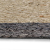 VidaXL-Teppich handgefertigt mit dunkelgrauem Rand 240 cm Jute