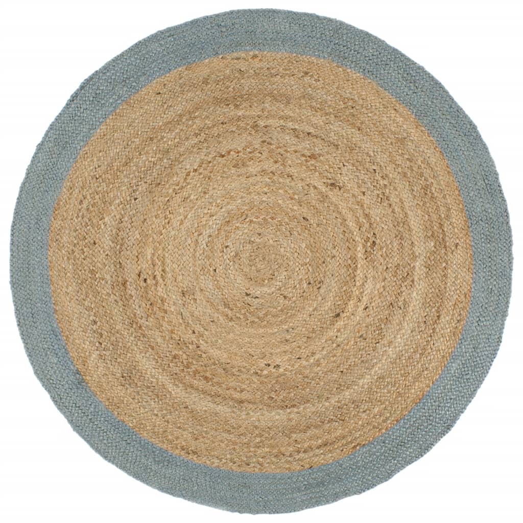 VidaXL Teppich handgefertigt mit olivgrünem Rand 180 cm Jute