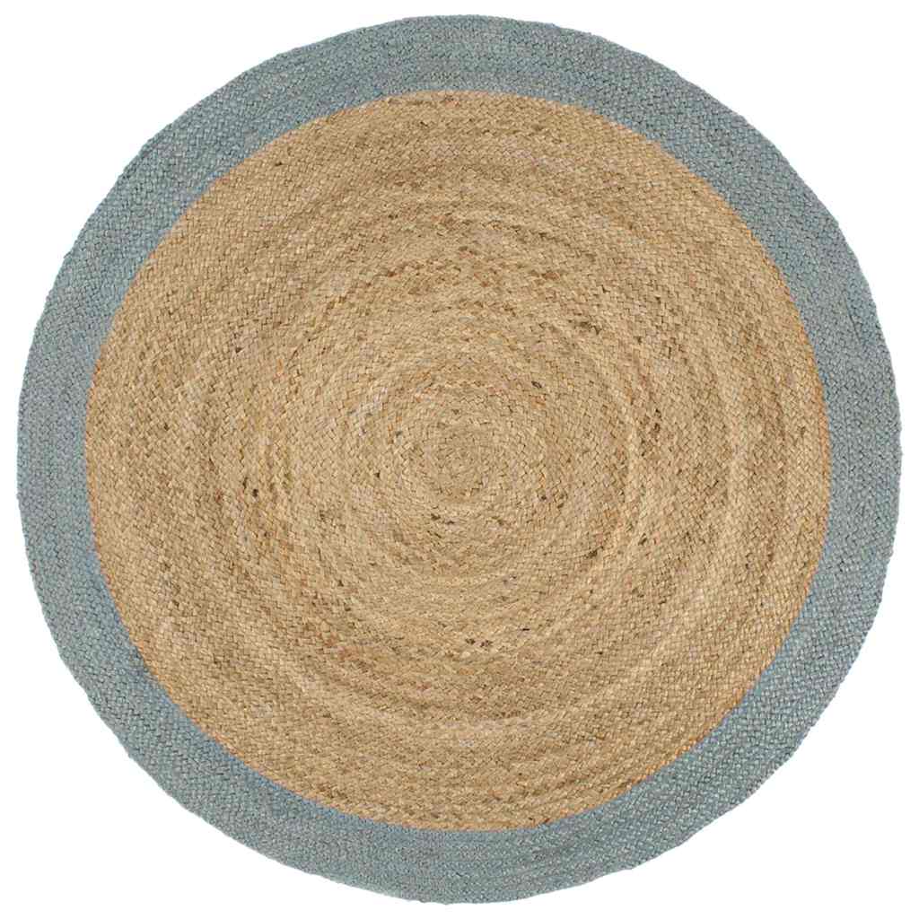 VidaXL Teppich handgefertigt mit olivgrünem Rand 240 cm Jute