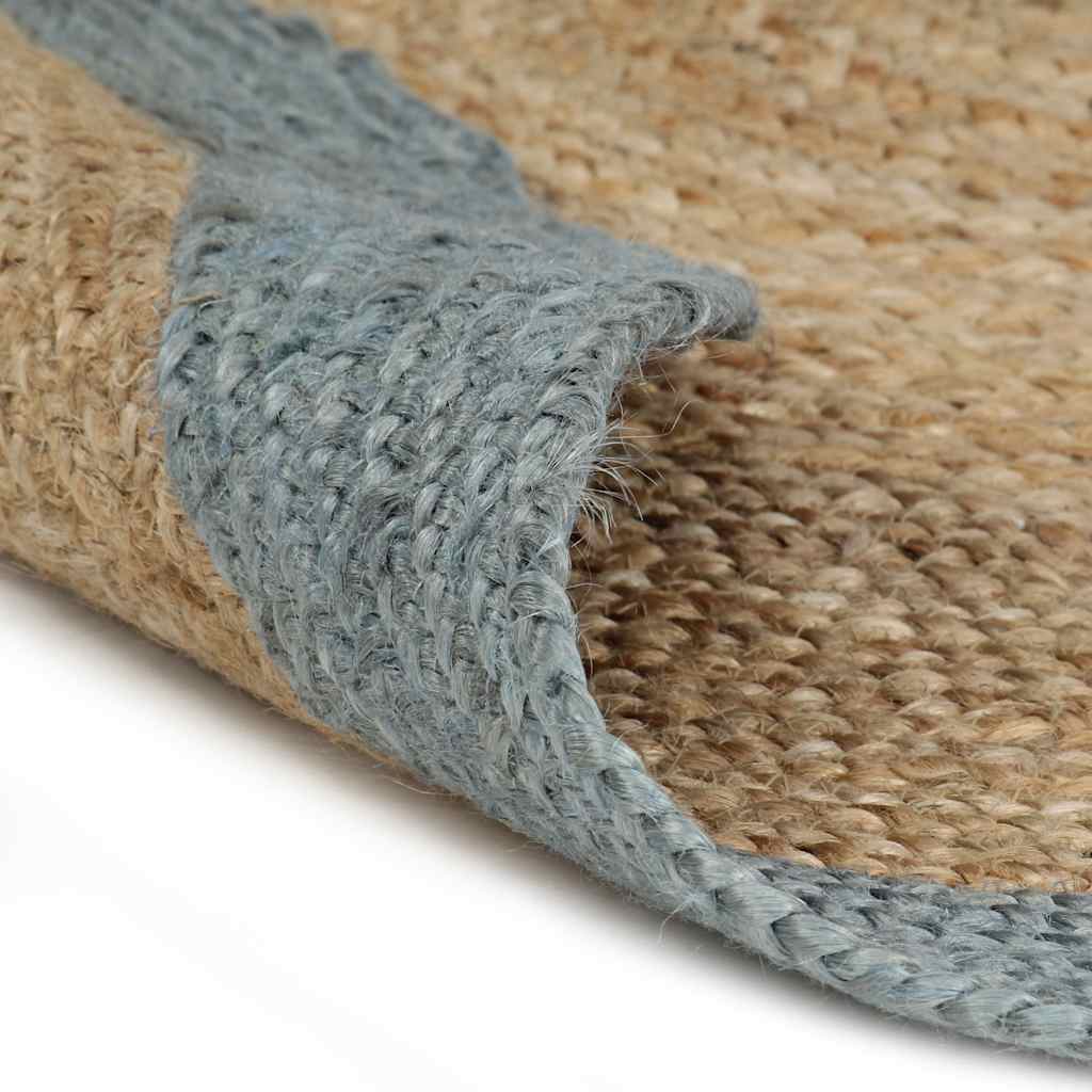 VidaXL Teppich handgefertigt mit olivgrünem Rand 240 cm Jute