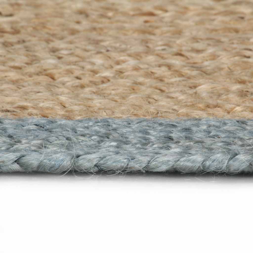 VidaXL Teppich handgefertigt mit olivgrünem Rand 240 cm Jute