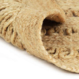 Vidaxl Teppich handgefertigt 210 cm geflochtener Jute