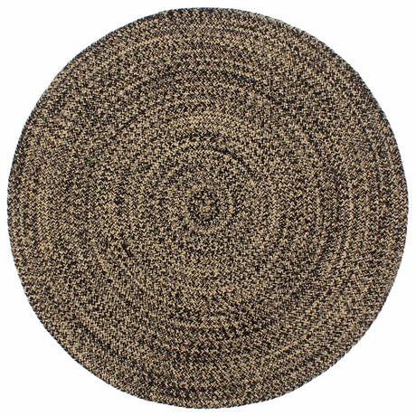 Vidaxl Teppich handgefertigt 180 cm Jute Schwarz und Braun