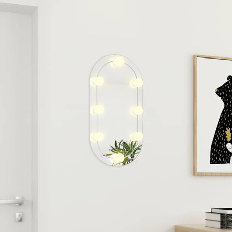 VIDAXL -Spiegel mit LED -Beleuchtung oval 60 x 30 cm Glas