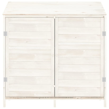 Vidaxl Garden Shed 102x52x112 cm Festkiefer weiß weiß