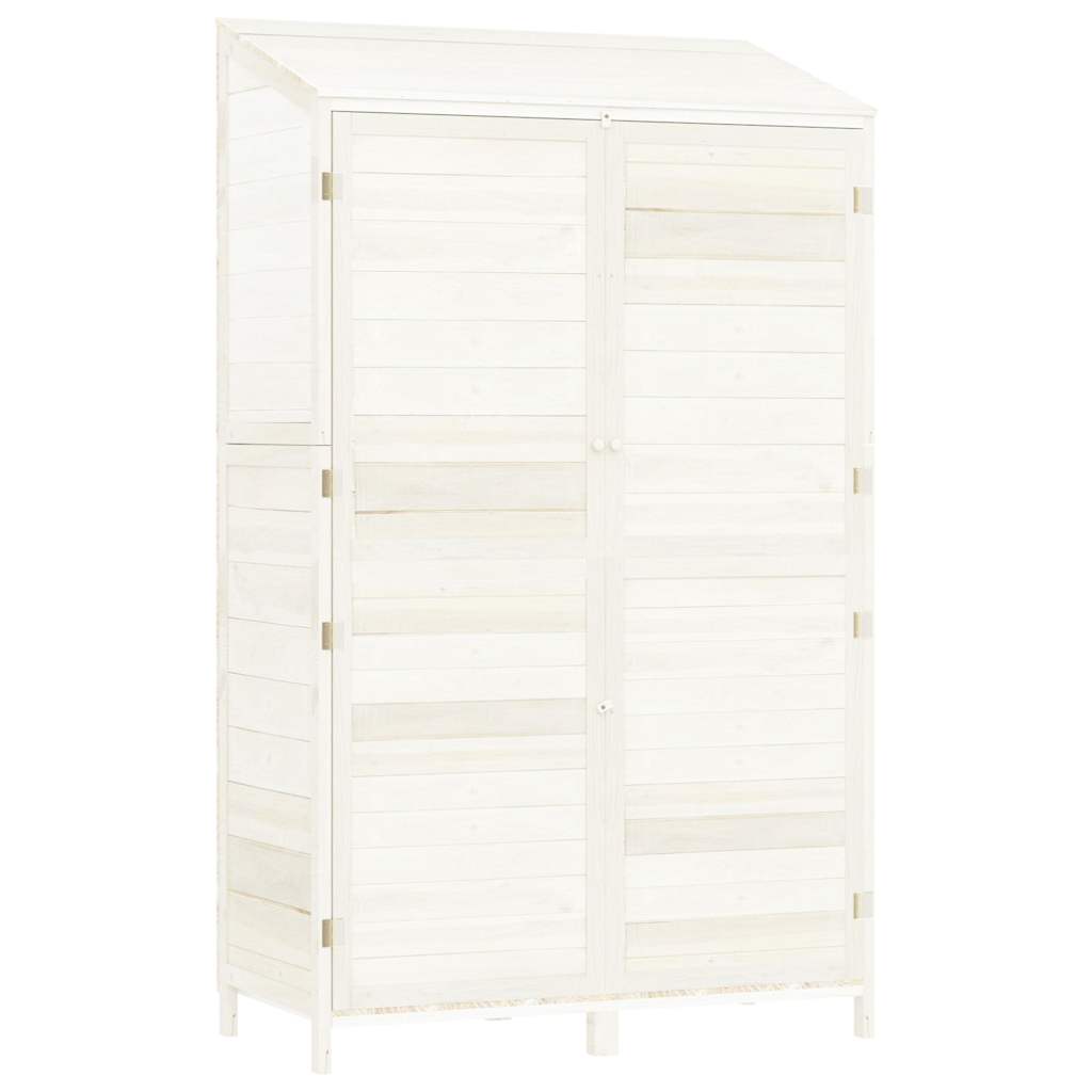 Vidaxl Garden Shed 102x52x174,5 cm Festkiefer weiß