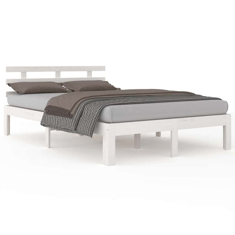 Vidaxl bedframe massief hout wit 150x200 cm