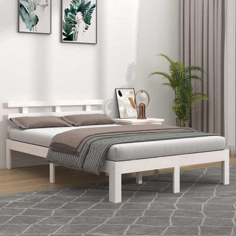 Vidaxl bedframe massief hout wit 180x200 cm