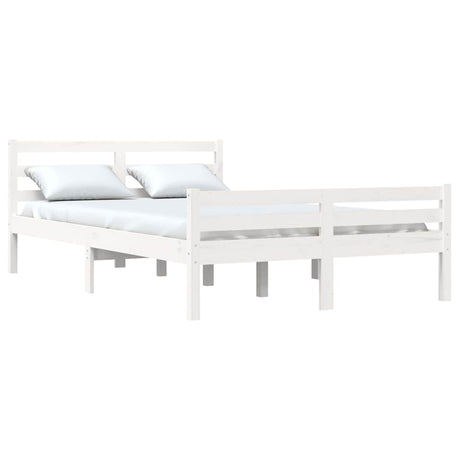 Vidaxl bedframe massief hout wit 150x200 cm
