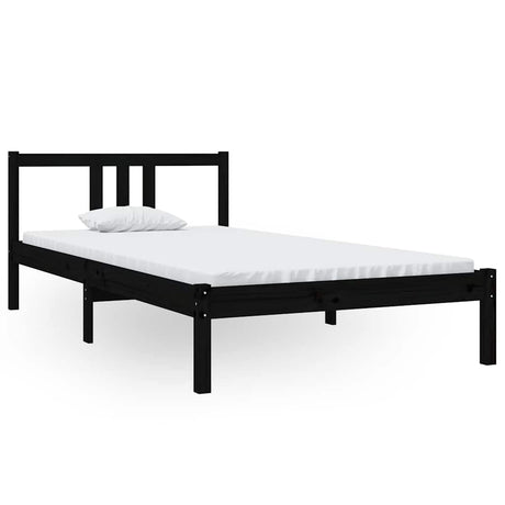 Vidaxl bedframe massief hout zwart 100x200 cm