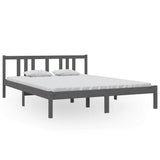 Vidaxl bedframe massief hout grijs 150x200 cm