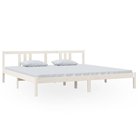 Vidaxl bedframe massief hout wit 200x200 cm