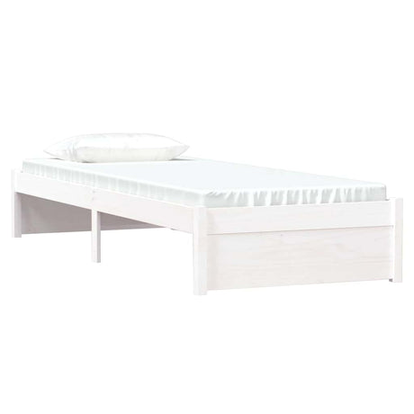 Vidaxl bedframe massief hout wit 75x190 cm