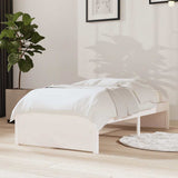 Vidaxl bedframe massief hout wit 75x190 cm