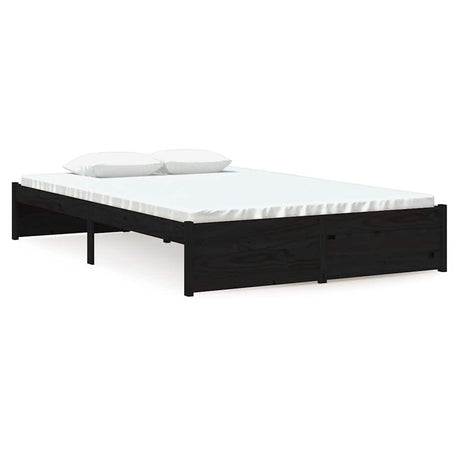 Vidaxl bedframe massief hout zwart 120x190 cm