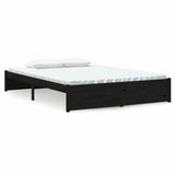 Vidaxl bedframe massief hout zwart 140x190 cm