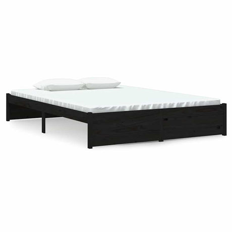 Vidaxl bedframe massief hout zwart 140x190 cm