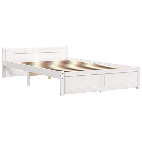 Vidaxl bedframe massief hout wit 120x190 cm