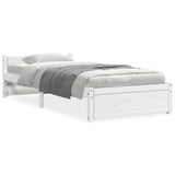 Vidaxl bedframe massief hout wit 90x200 cm