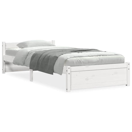 Vidaxl bedframe massief hout wit 90x200 cm