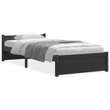 Vidaxl bedframe massief hout zwart 90x200 cm