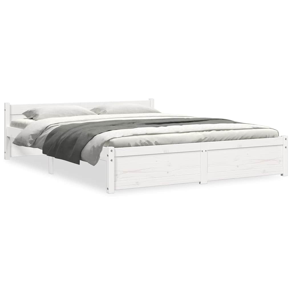 Vidaxl bedframe massief hout wit 140x200 cm