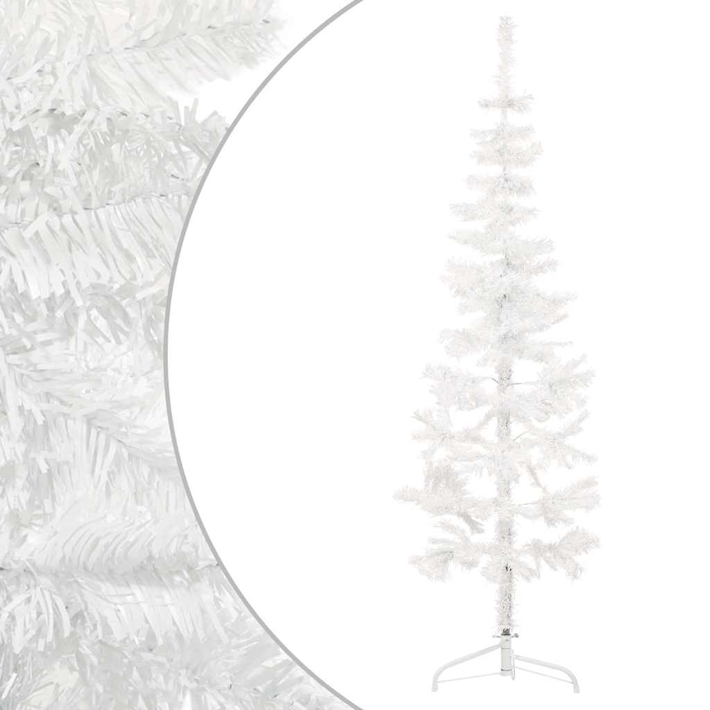 Vidaxl Kunstkerstboom Hälfte mit Standardschmal 120 cm Weiß