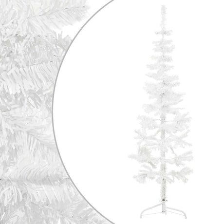 VidaXL Künstliche Weihnachtsbaumhälfte mit Standard schmal 150 cm weiß