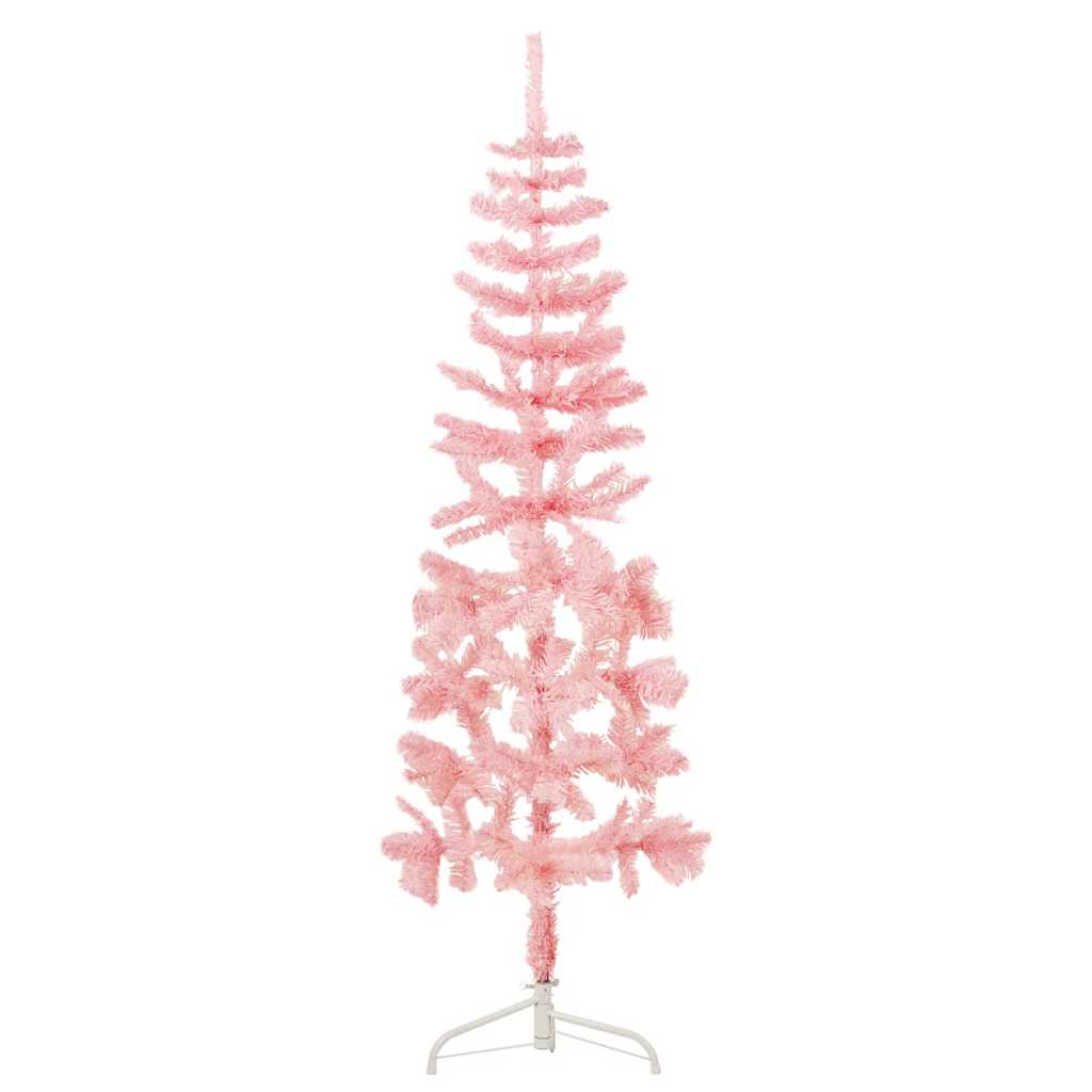 Vidaxl Kunstkerstboom Hälfte mit Standardschmal 180 cm Pink