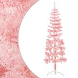 Vidaxl Kunstkerstboom Hälfte mit Standardschmal 180 cm Pink