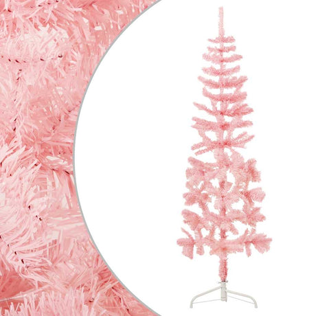 Vidaxl Kunstkerstboom Hälfte mit Standardschmal 180 cm Pink
