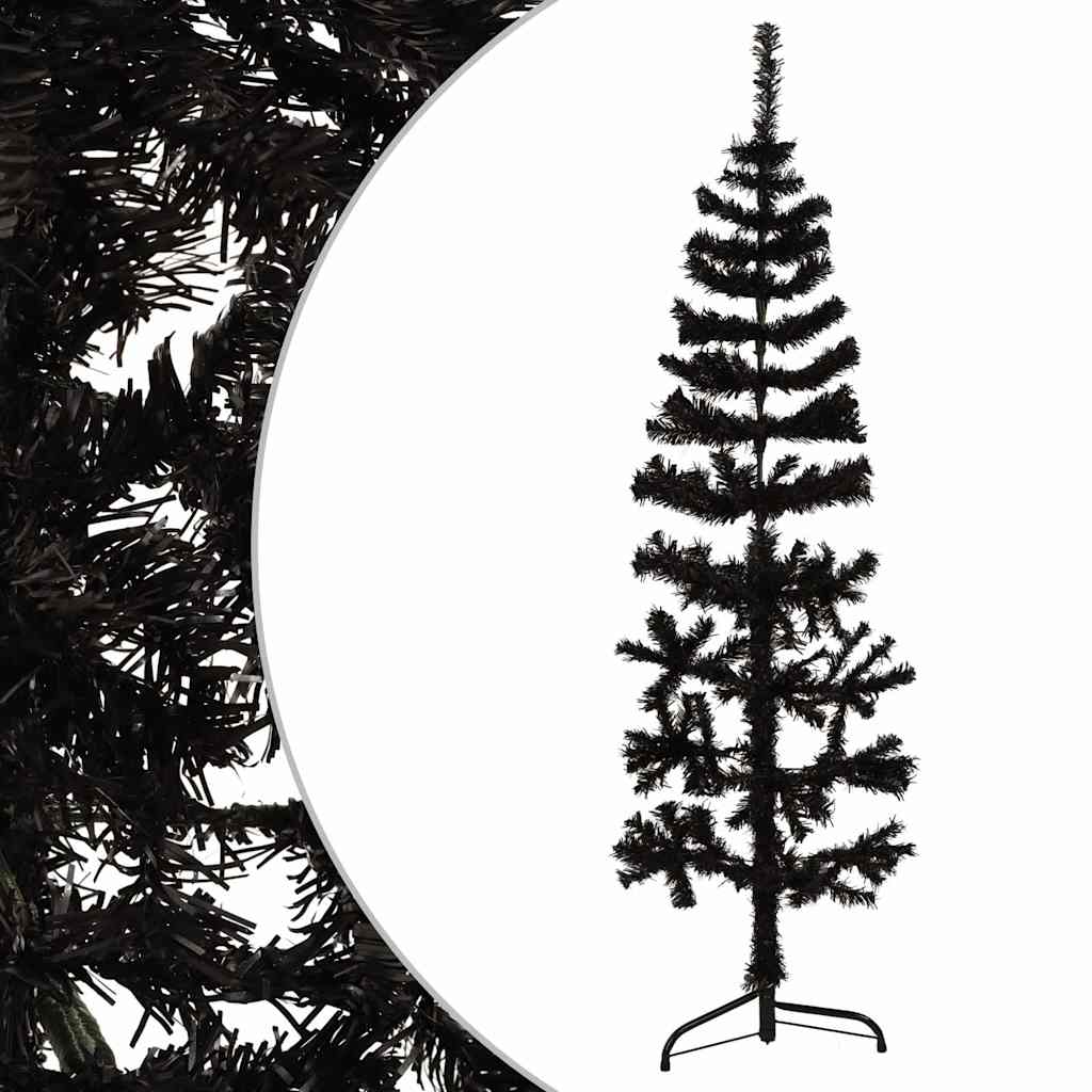 Vidaxl Kunstkerstboom Hälfte mit Standardschmaler 120 cm Schwarz