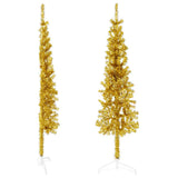 Vidaxl kunstkerstboom halb mit Standard schmal 120 cm Gold gefärbt