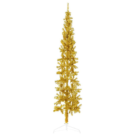 Vidaxl Kunstkerstboom Hälfte mit Standardschmaler 180 cm Gold gefärbt