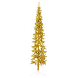 Vidaxl kunstkerstboom halb mit Standard schmal 210 cm Gold gefärbt