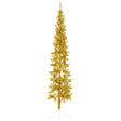 Vidaxl kunstkerstboom halb mit Standard schmal 240 cm Gold gefärbt