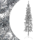 Vidaxl Kunstkerstboom Hälfte mit Standardschmaler 180 cm silberfarben