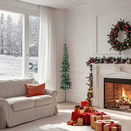 Vidaxl Kunstkerstboom halb mit Standardschmal 150 cm Grün