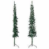 Vidaxl Kunstkerstboom Hälfte mit Standardschmaler 210 cm Grün